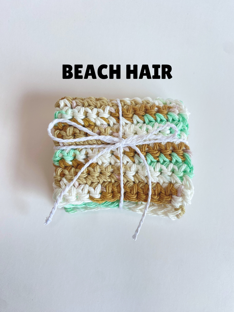 Costal Ombre Washcloth Singles Mix & Match 100% Cotton Crochet Dish Cloth