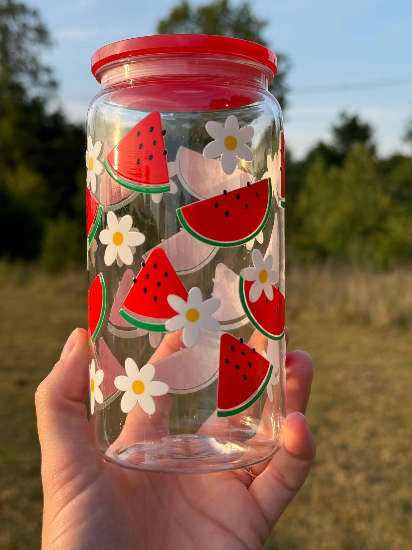 Watermelon 16 Ounce Acrylic Cup with Straw