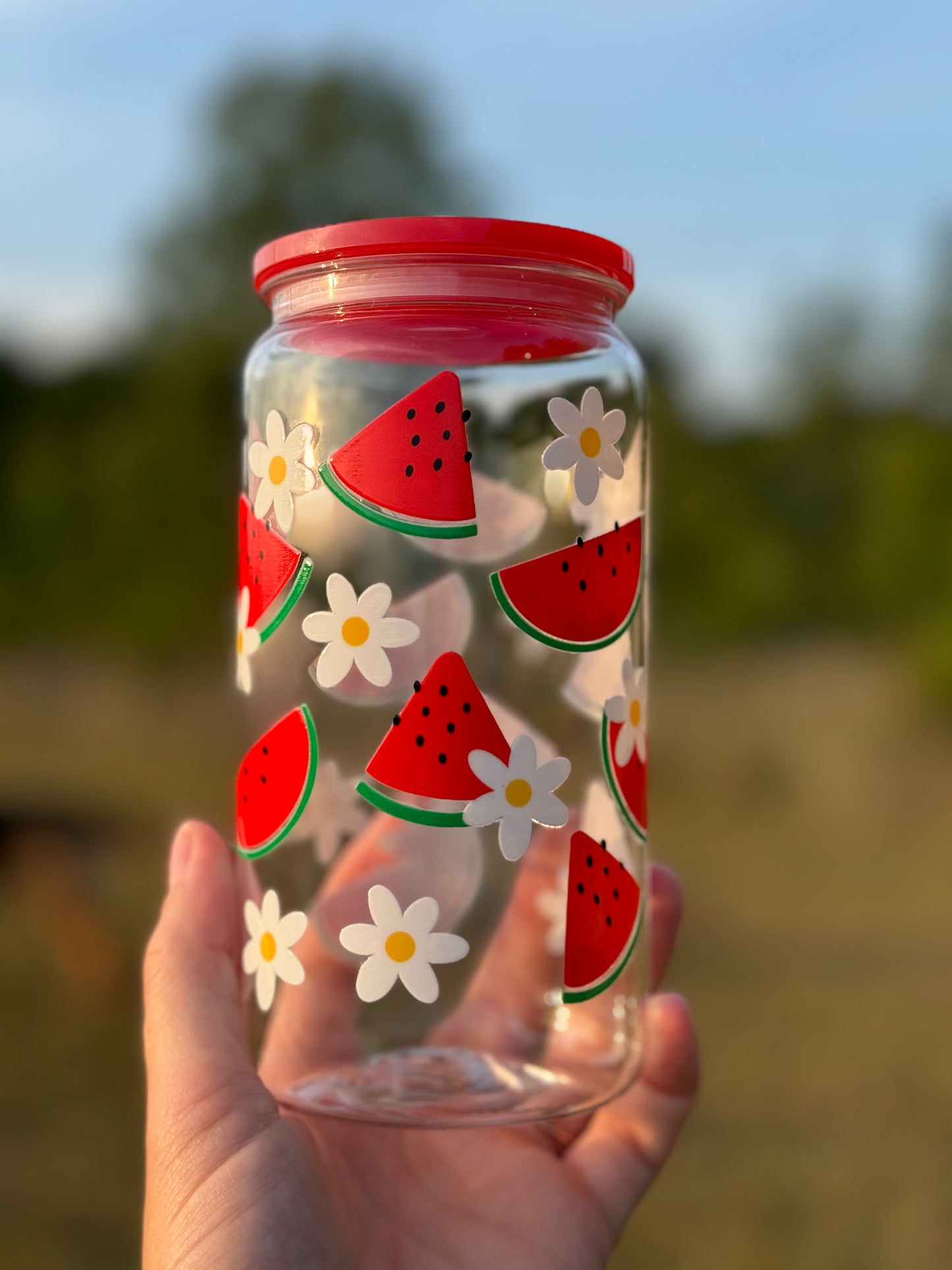 Watermelon 16 Ounce Acrylic Cup with Straw