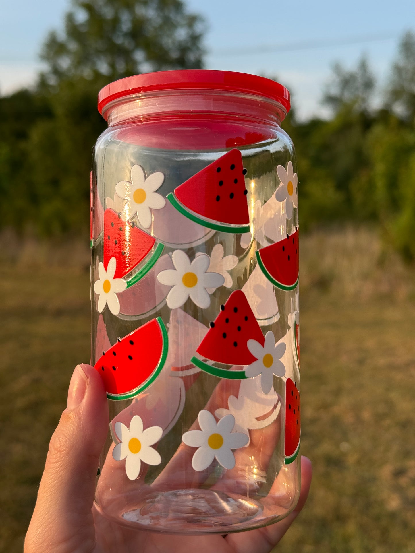 Watermelon 16 Ounce Acrylic Cup with Straw