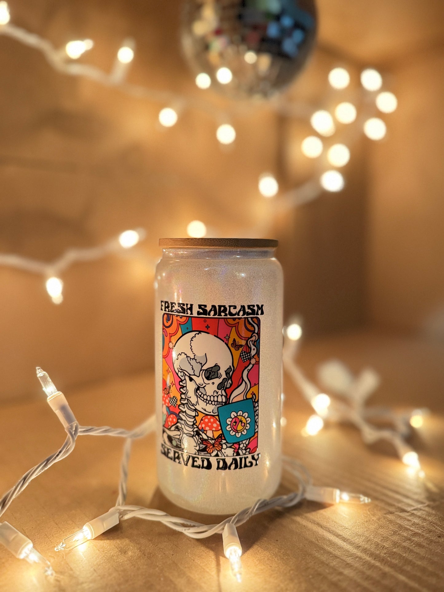 Fresh Sarcasm 16 Ounce Glass Can