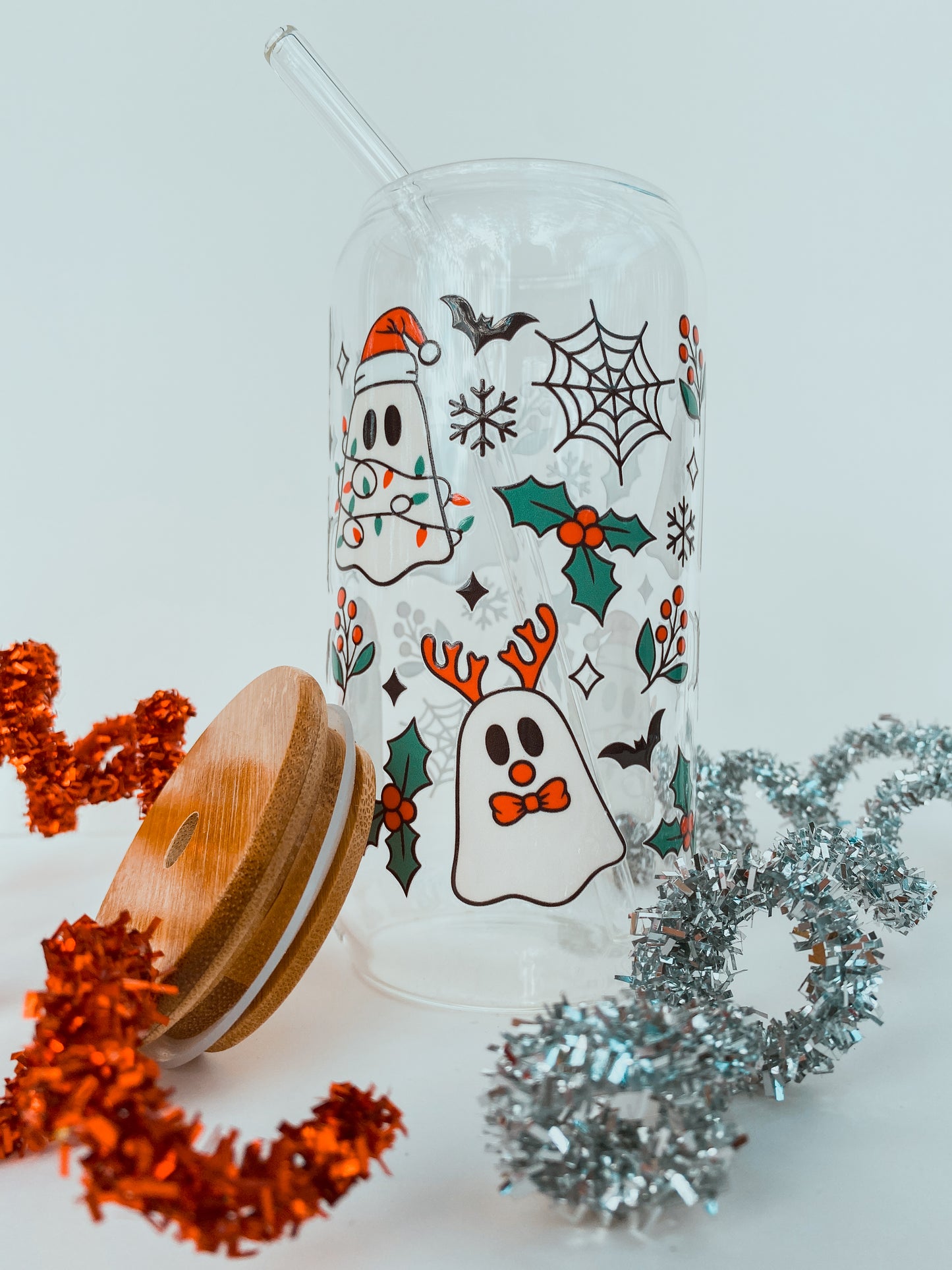 Christmas Spirit 16 Ounce Glass Can