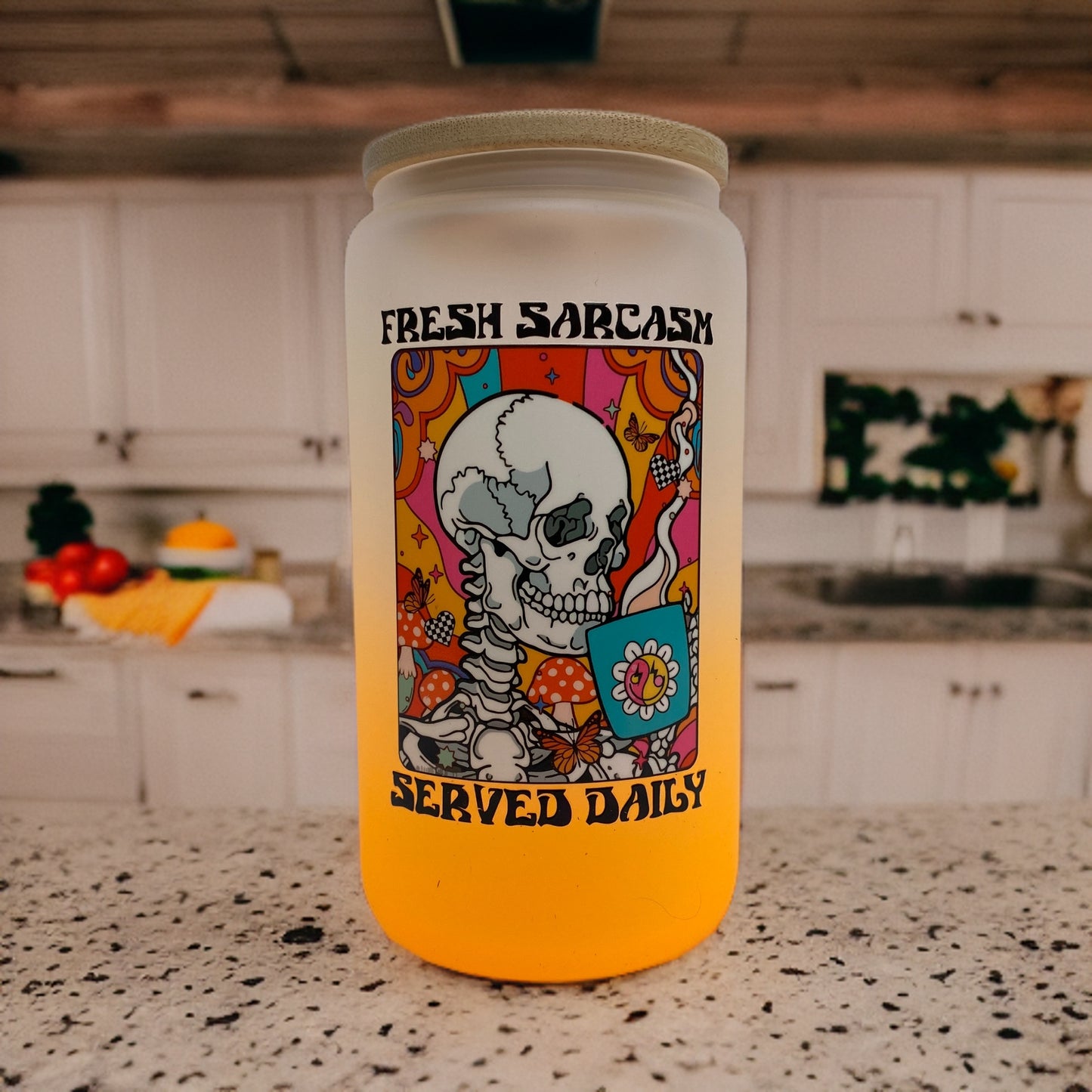 Fresh Sarcasm 16 Ounce Glass Can
