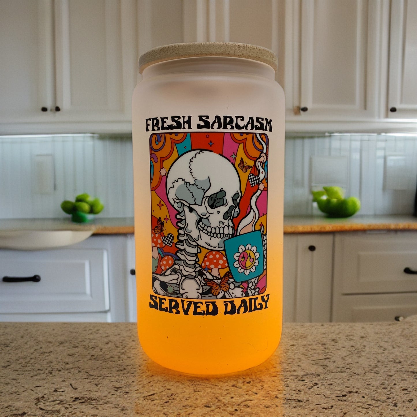 Fresh Sarcasm 16 Ounce Glass Can