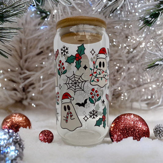 Christmas Spirit 16 Ounce Glass Can