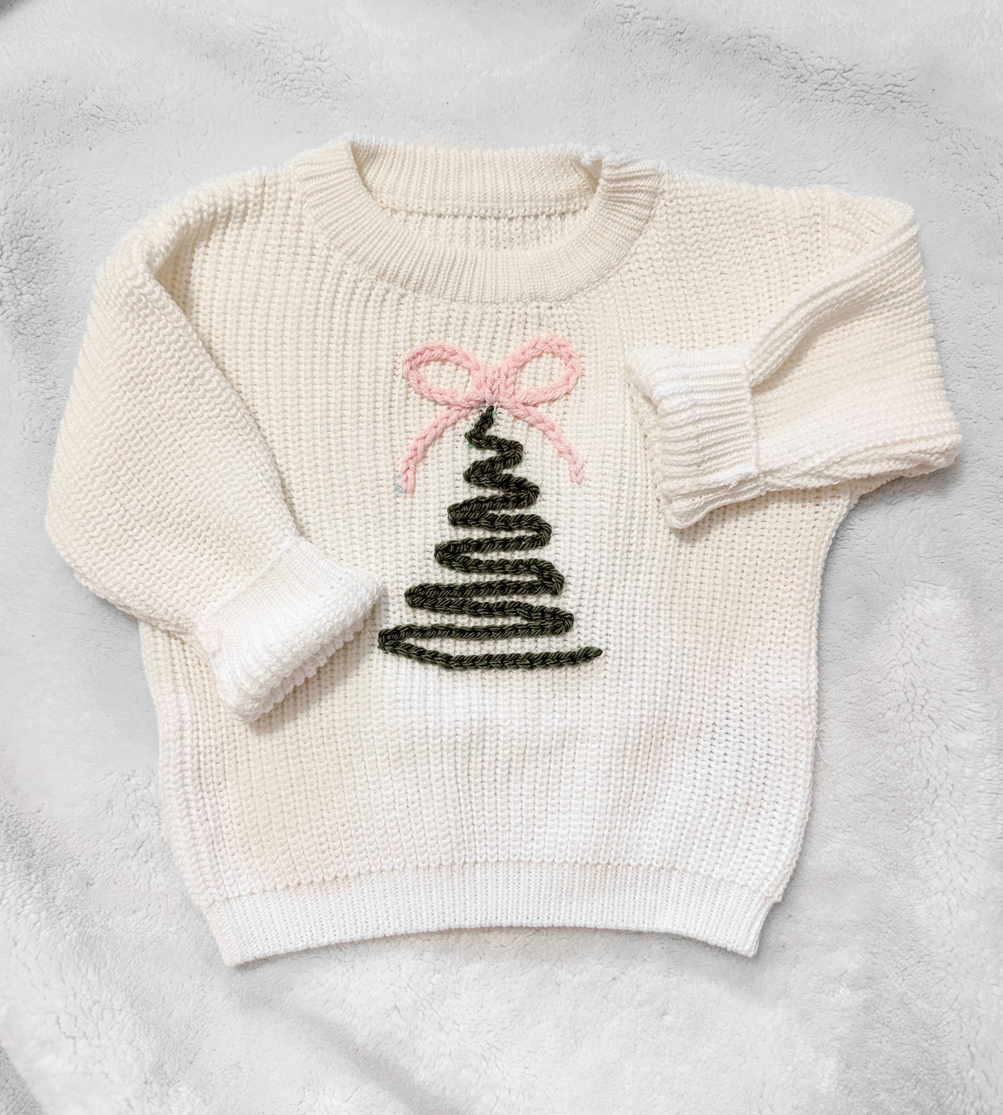 Baby & Toddler Chunky Knit Christmas Bow Sweater