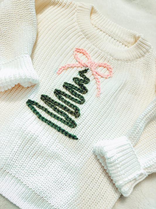 Baby & Toddler Chunky Knit Christmas Bow Sweater