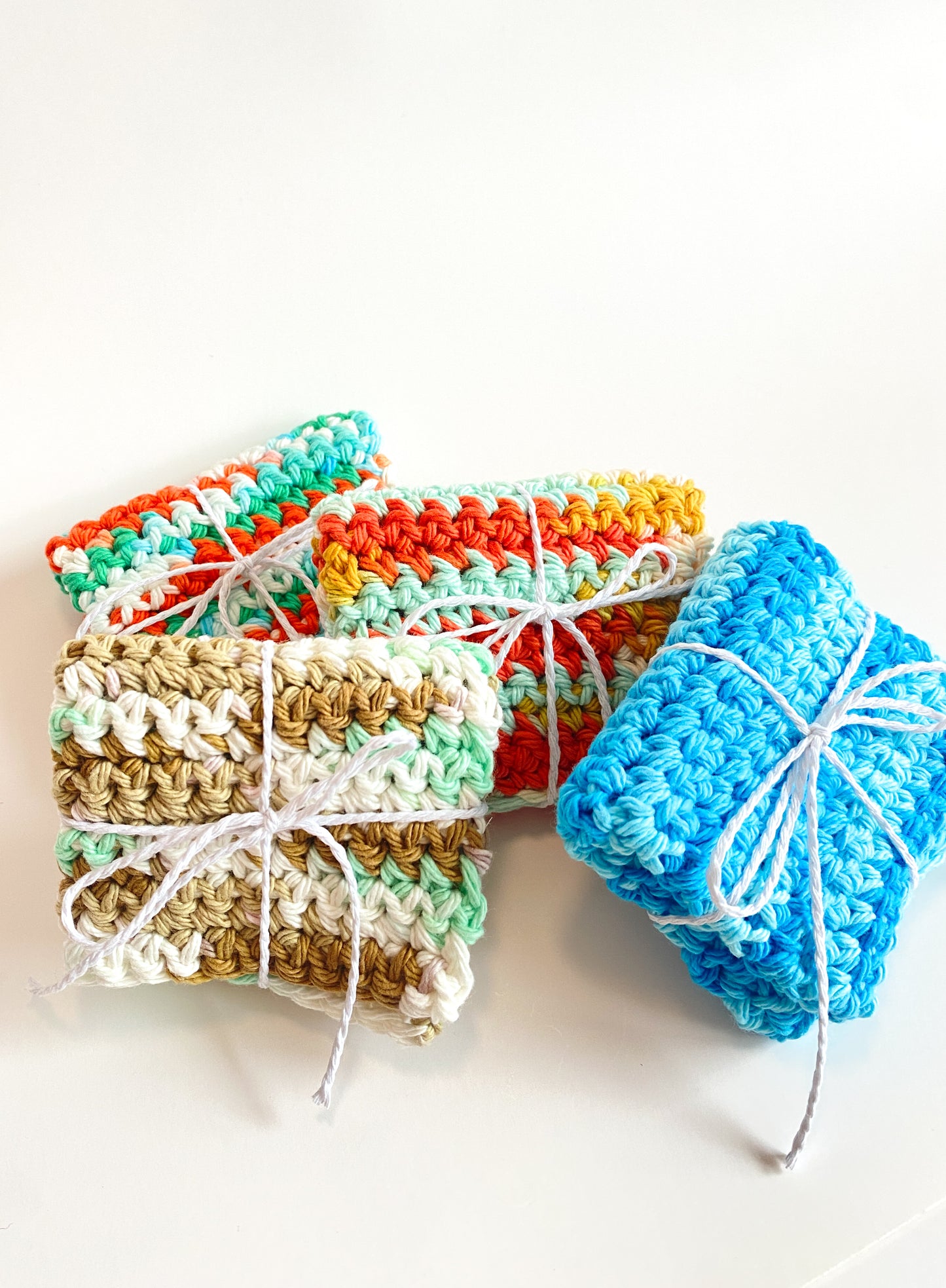 Costal Ombre Washcloth Singles Mix & Match 100% Cotton Crochet Dish Cloth