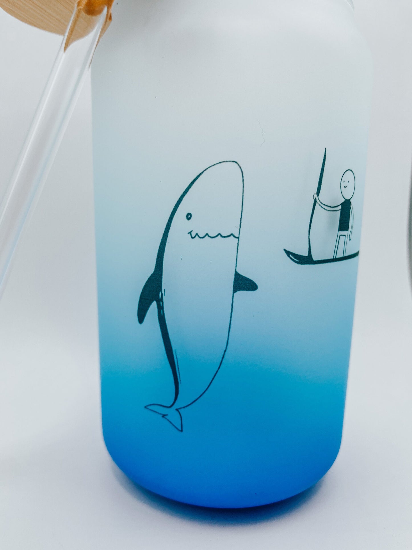 Whale Encounter Blue Whale 16 Ounce Glass Cup