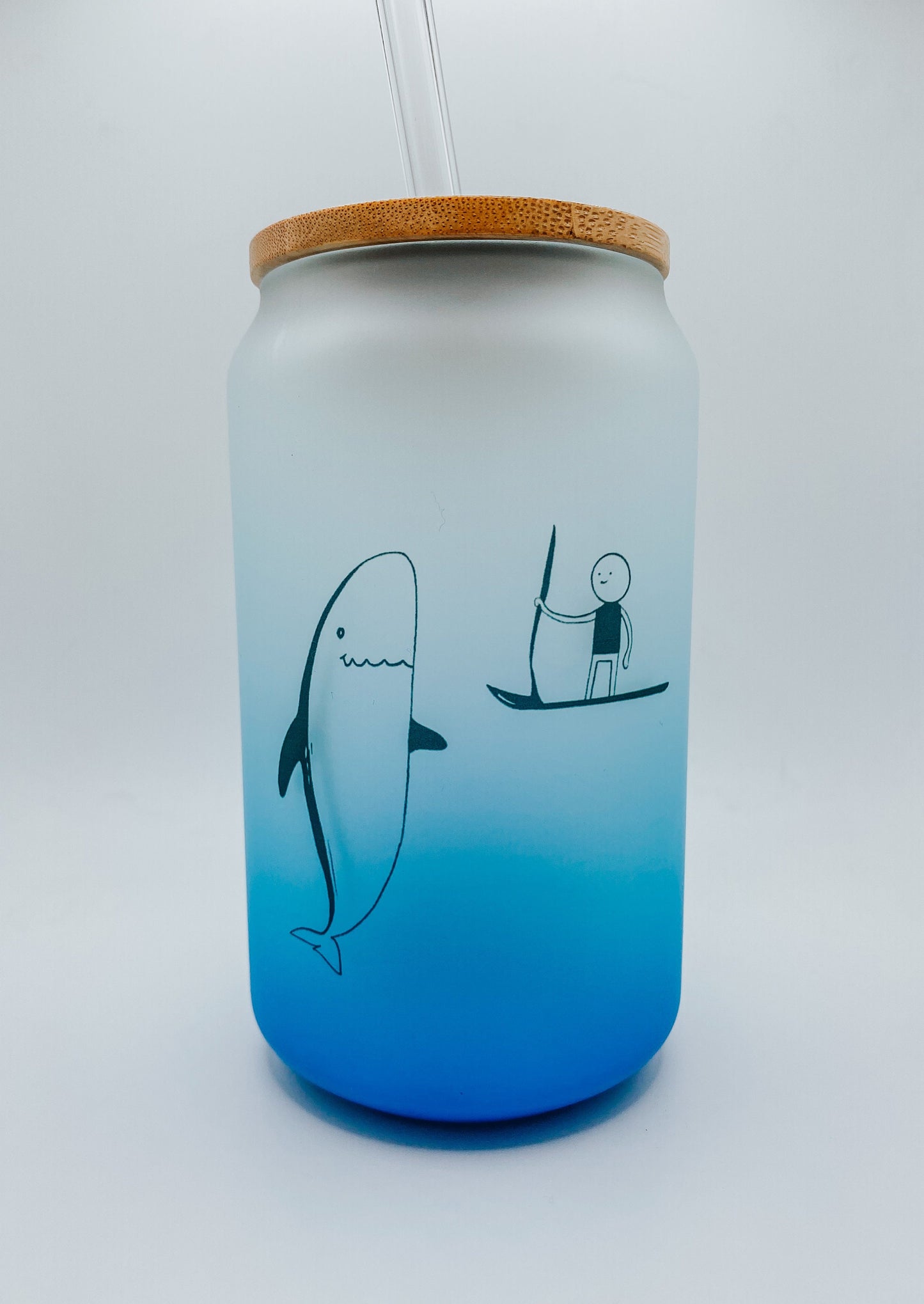 Whale Encounter Blue Whale 16 Ounce Glass Cup