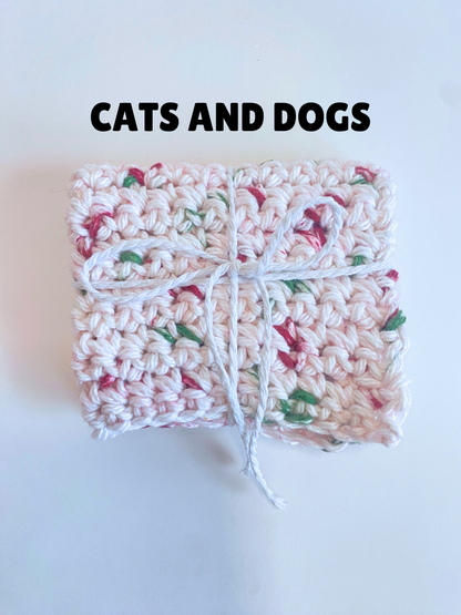 Pink Ombre Washcloth Singles Mix & Match 100% Cotton Crochet Dish Cloth