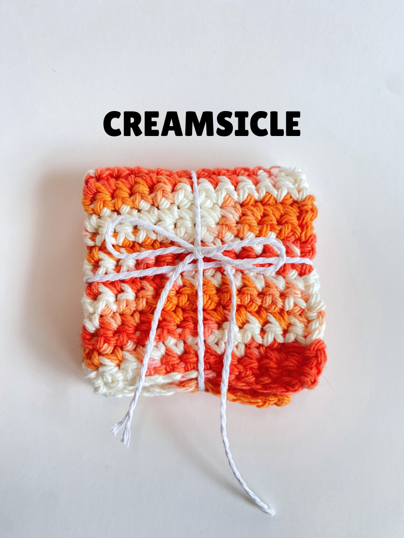 Yellow Bright Ombre Washcloth Singles Mix & Match 100% Cotton Crochet Dish Cloth
