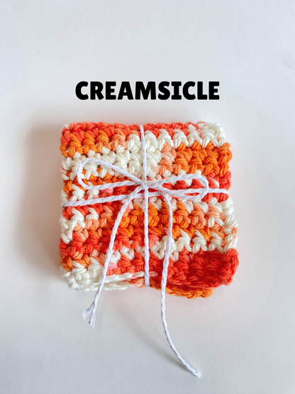 Yellow Bright Ombre Washcloth Singles Mix & Match 100% Cotton Crochet Dish Cloth