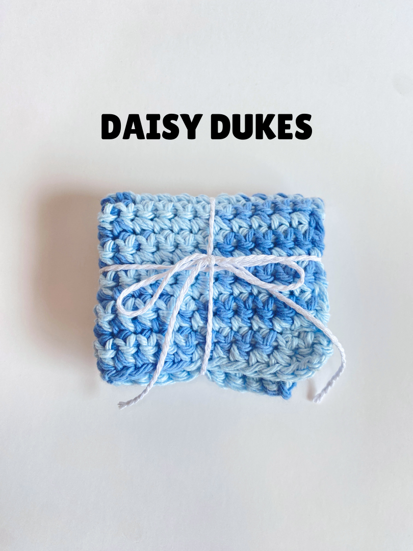 Blue Ombre Washcloth Singles Mix & Match 100% Cotton Crochet Dish Cloth