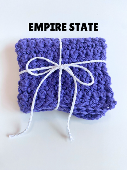 Purple Solid Washcloth Solid Singles 100% Cotton Handmade