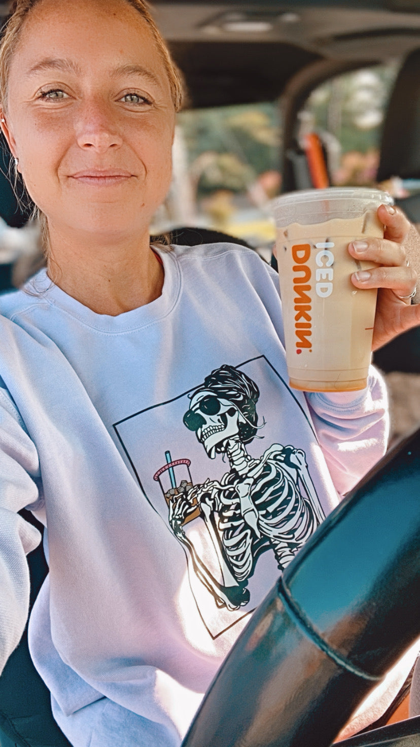 Caffeinated Skelly Crew Neck