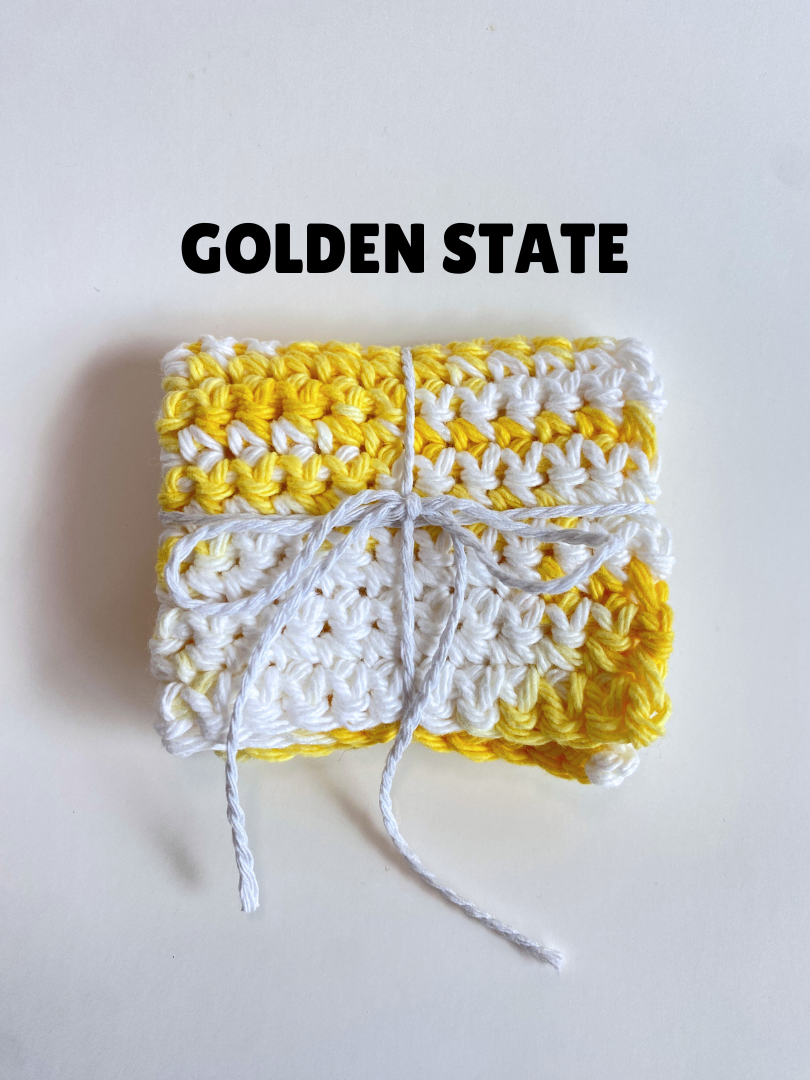 Yellow Bright Ombre Washcloth Singles Mix & Match 100% Cotton Crochet Dish Cloth