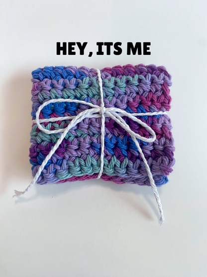 Lavender Ombre Washcloth Singles Mix & Match 100% Cotton Crochet Dish Cloth