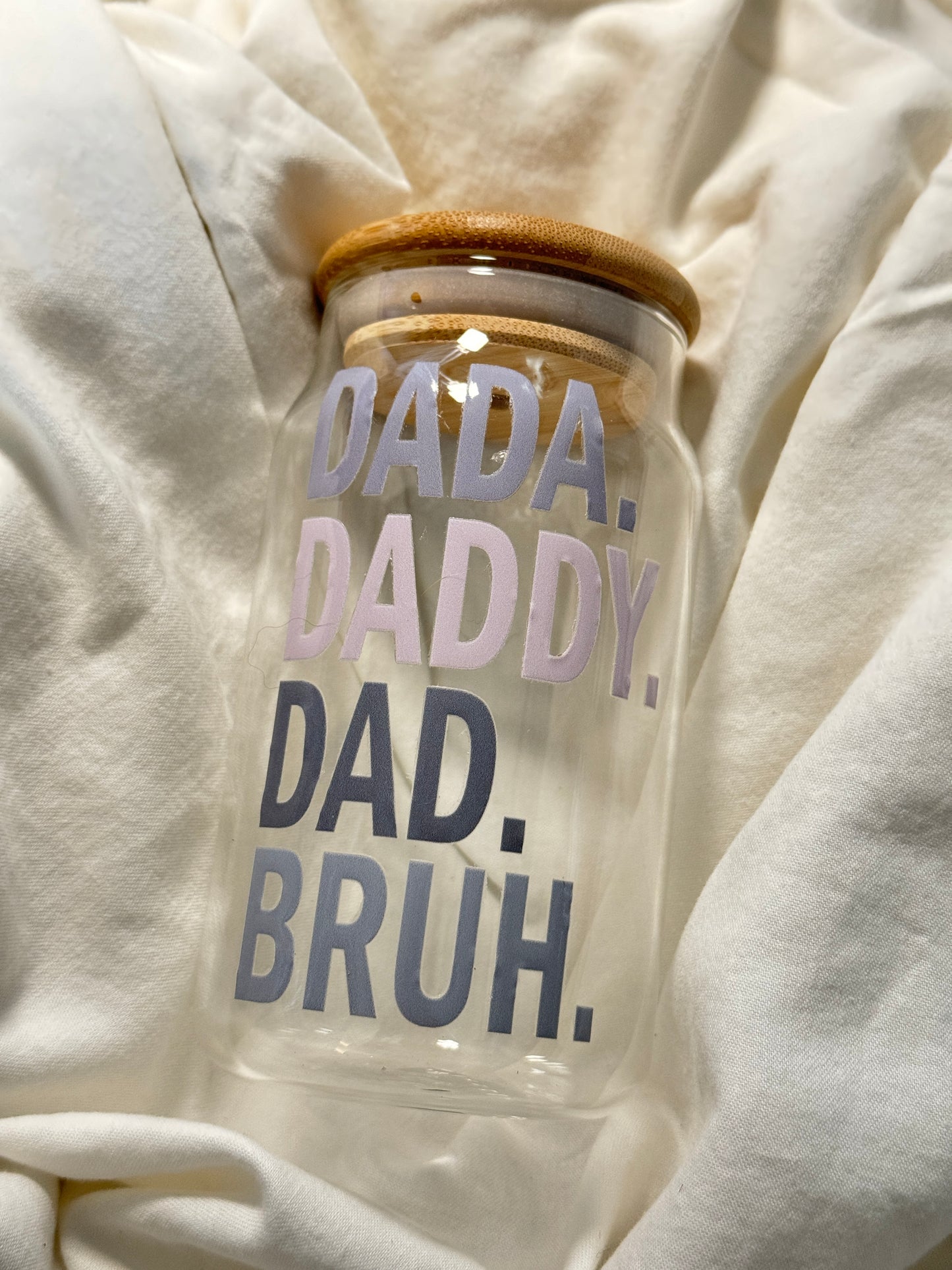 Dad's Cup 16 Ounce GLASS Cup with Straw