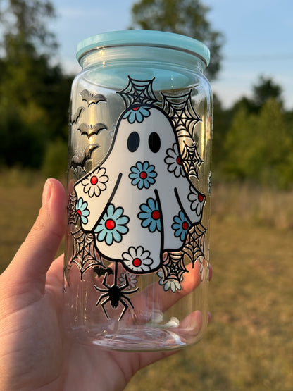 Boho Ghost 16 Ounce Acrylic Cup with Lid and Straw