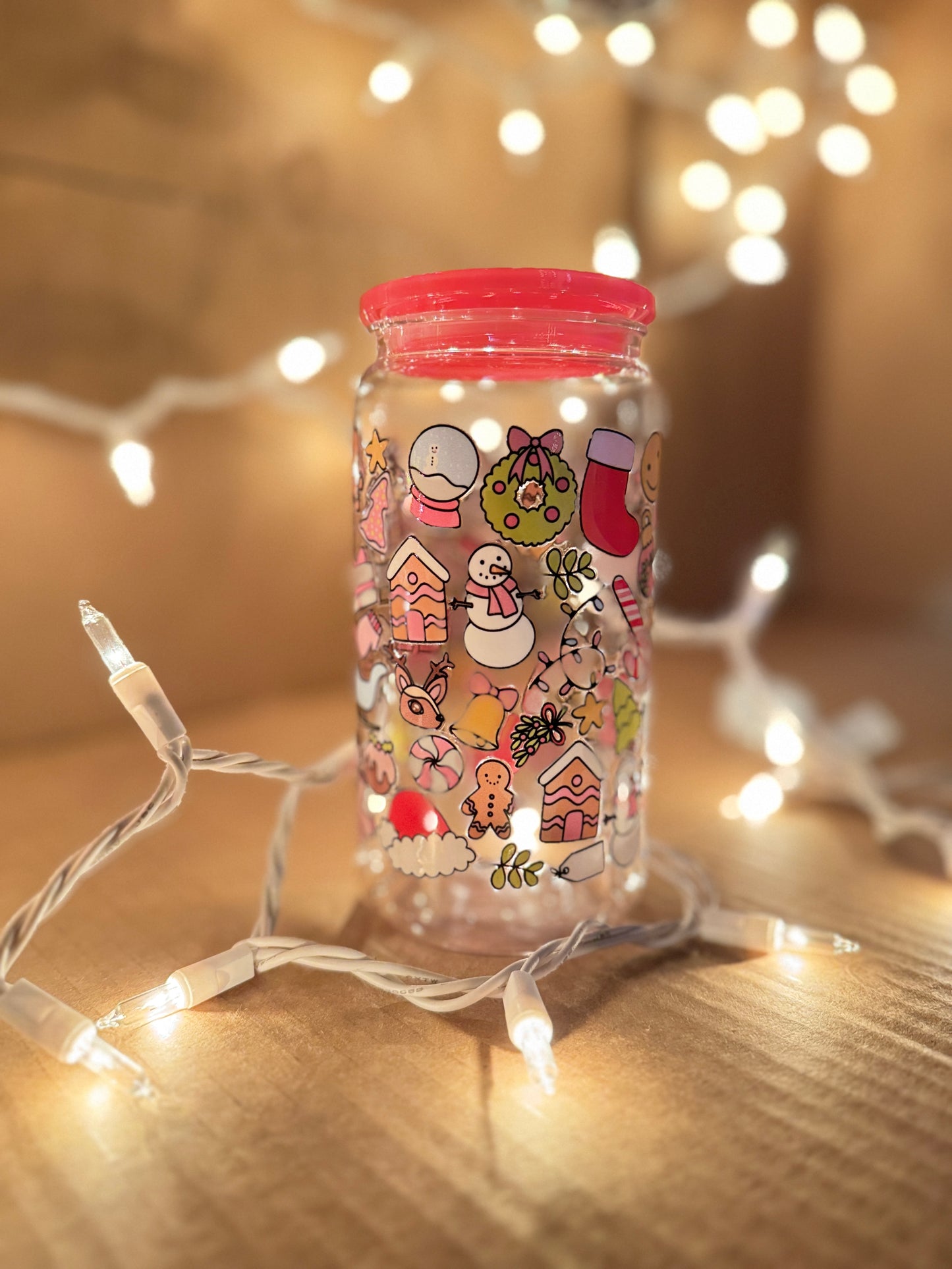 Christmas Stuff Acrylic 16 Ounce Cup with Lid and Straw