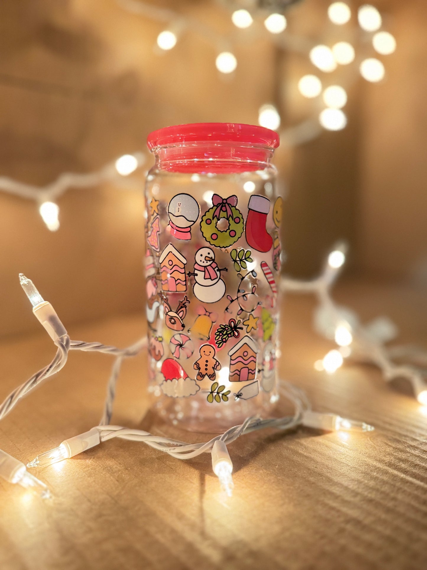 Christmas Stuff Acrylic 16 Ounce Cup with Lid and Straw