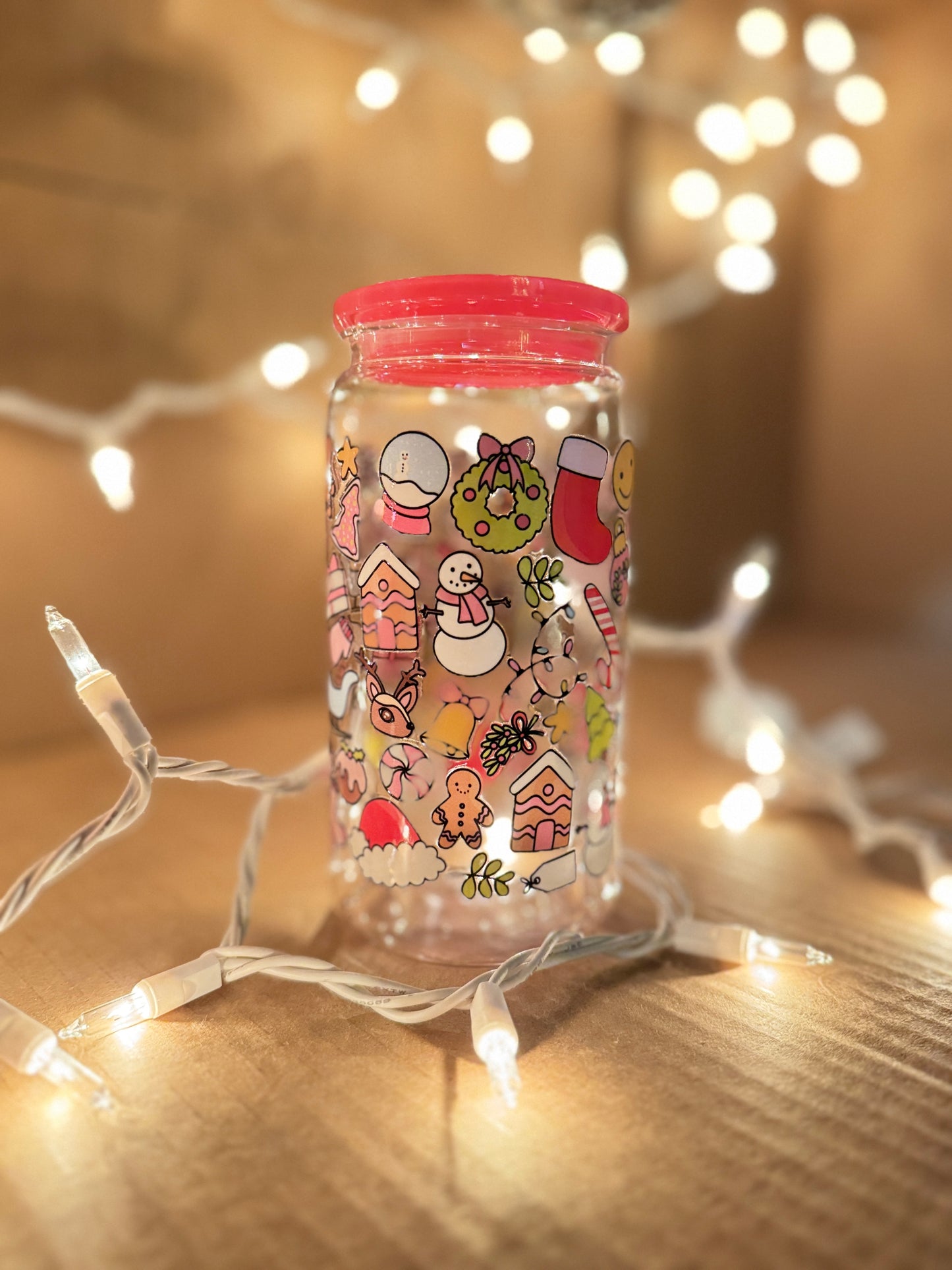 Christmas Stuff Acrylic 16 Ounce Cup with Lid and Straw