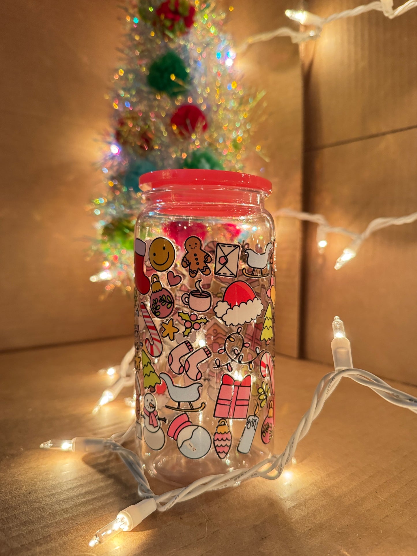 Christmas Stuff Acrylic 16 Ounce Cup with Lid and Straw