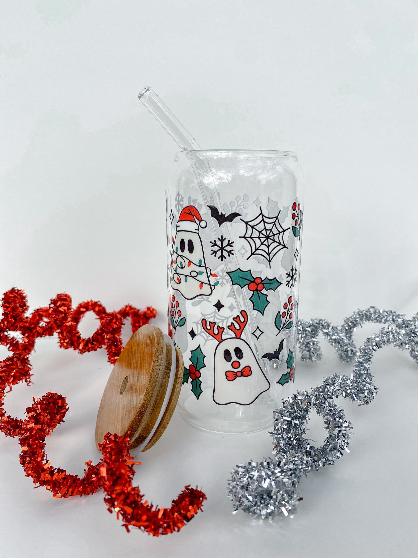 Christmas Spirit 16 Ounce Glass Can