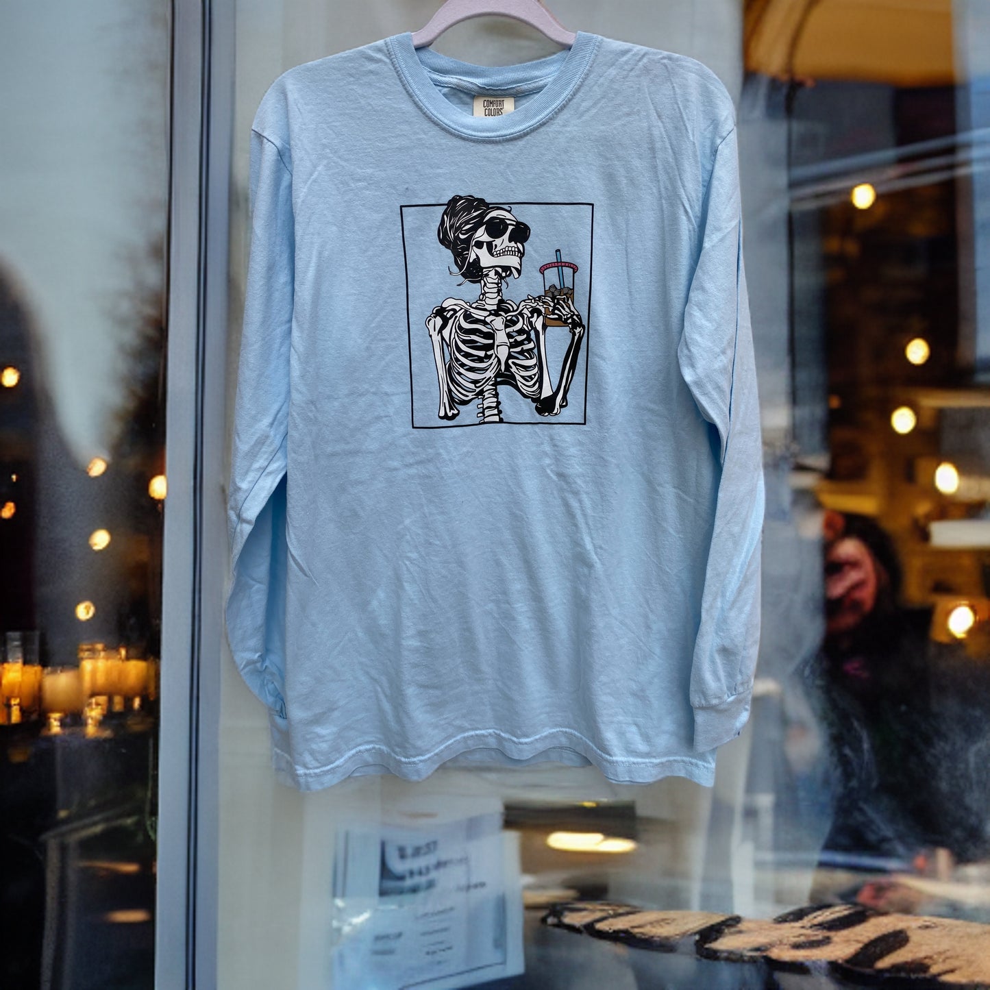 Caffeinated Skelly Long Sleeve T-Shirt