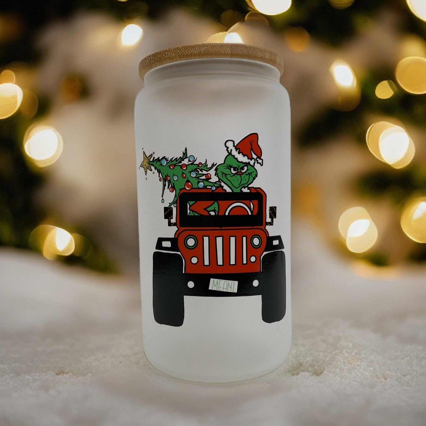Mean Green Drivin' Machine 16 Ounce Glass Can