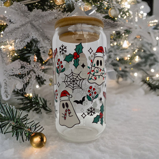 Christmas Spirit 16 Ounce Glass Can