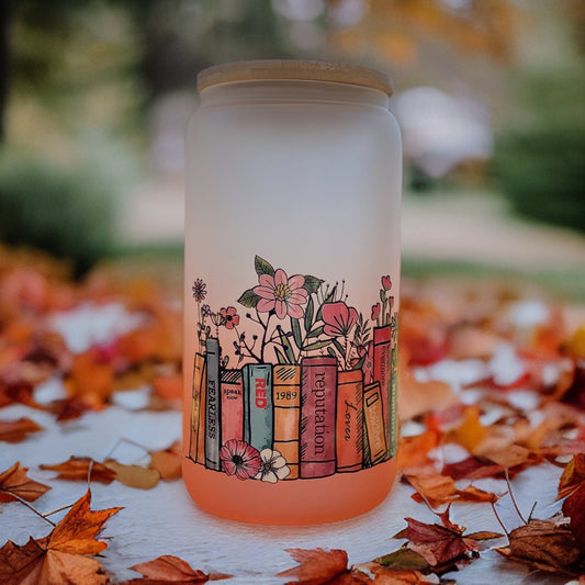 TS All Booked Up 16 Ounce Glass Cup