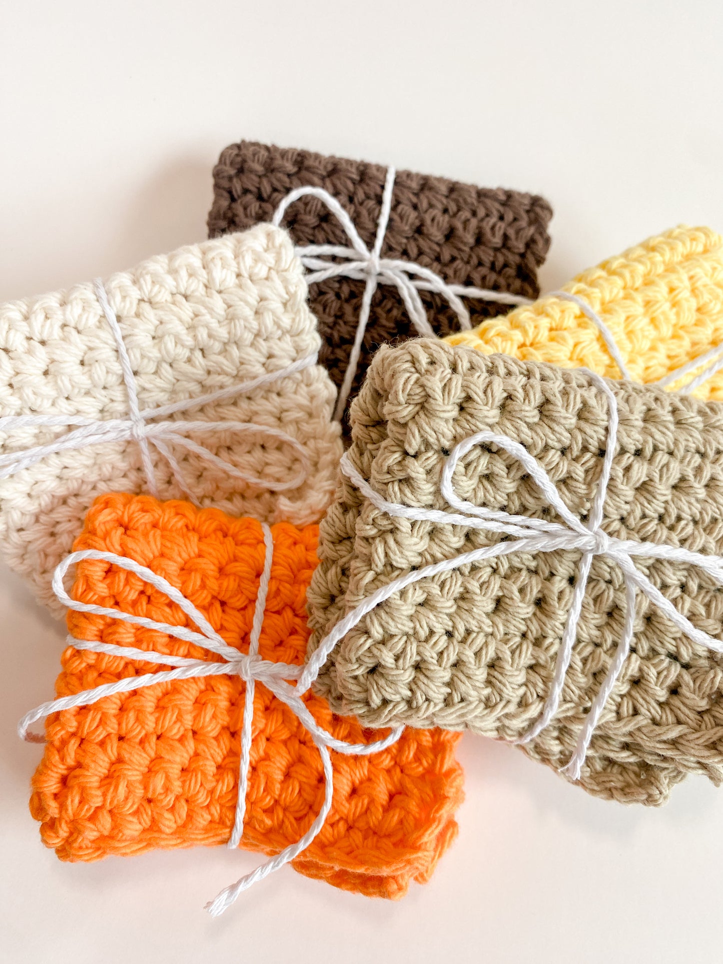 Neutral Washcloth Solid Singles 100% Cotton Handmade