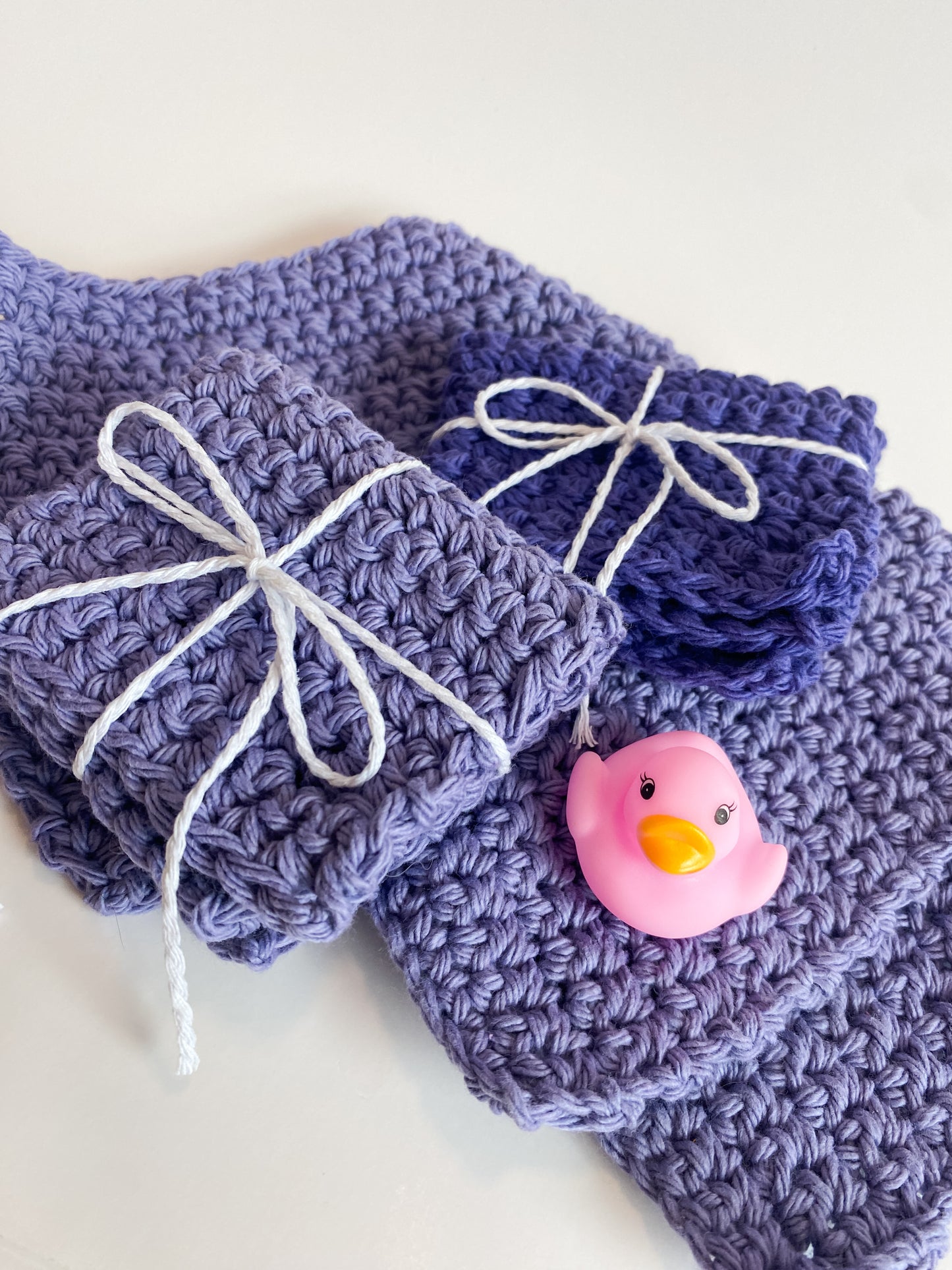 Purple Solid Washcloth Solid Singles 100% Cotton Handmade