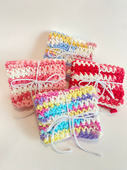 Pink Ombre Washcloth Singles Mix & Match 100% Cotton Crochet Dish Cloth