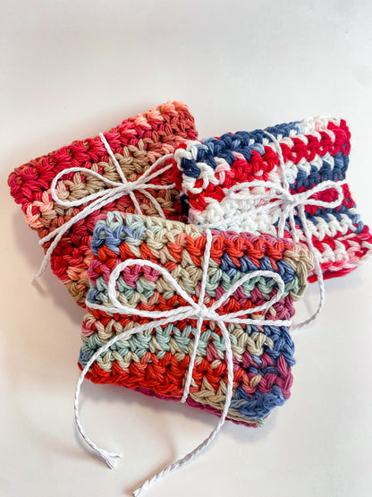 Red Ombre Washcloth Singles Mix & Match 100% Cotton Crochet Dish Cloth