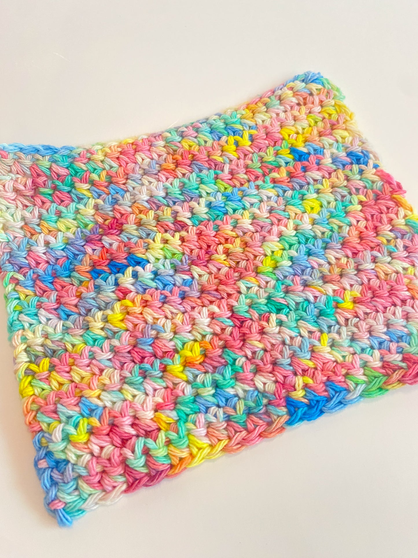 Hand Dyed Crochet Dish Cloth 100% Cotton Ice Dyed