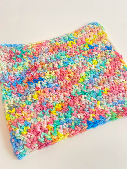 Hand Dyed Crochet Dish Cloth 100% Cotton Ice Dyed