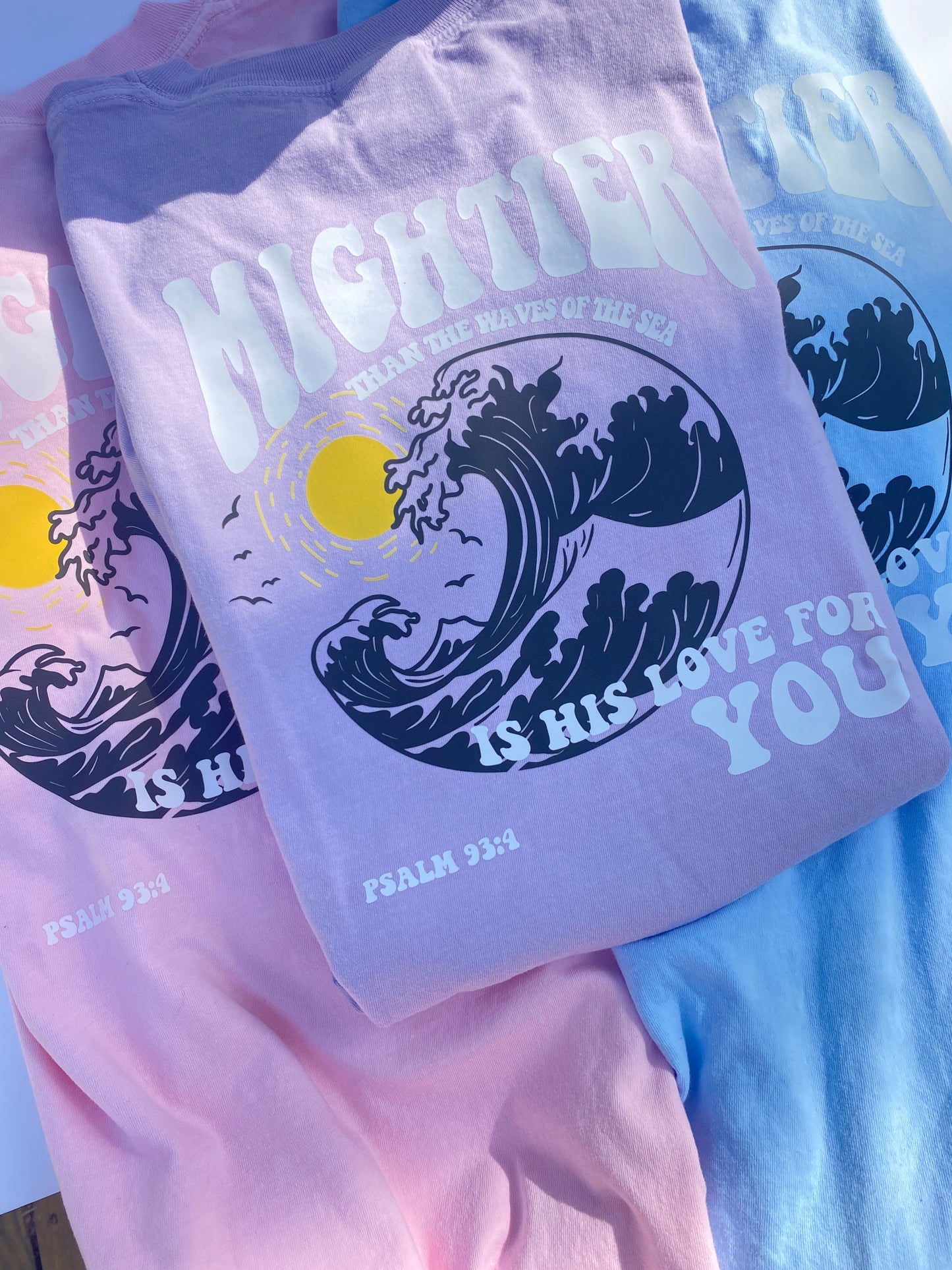 Mightier Beach Unisex T-Shirt Hand Drawn Design