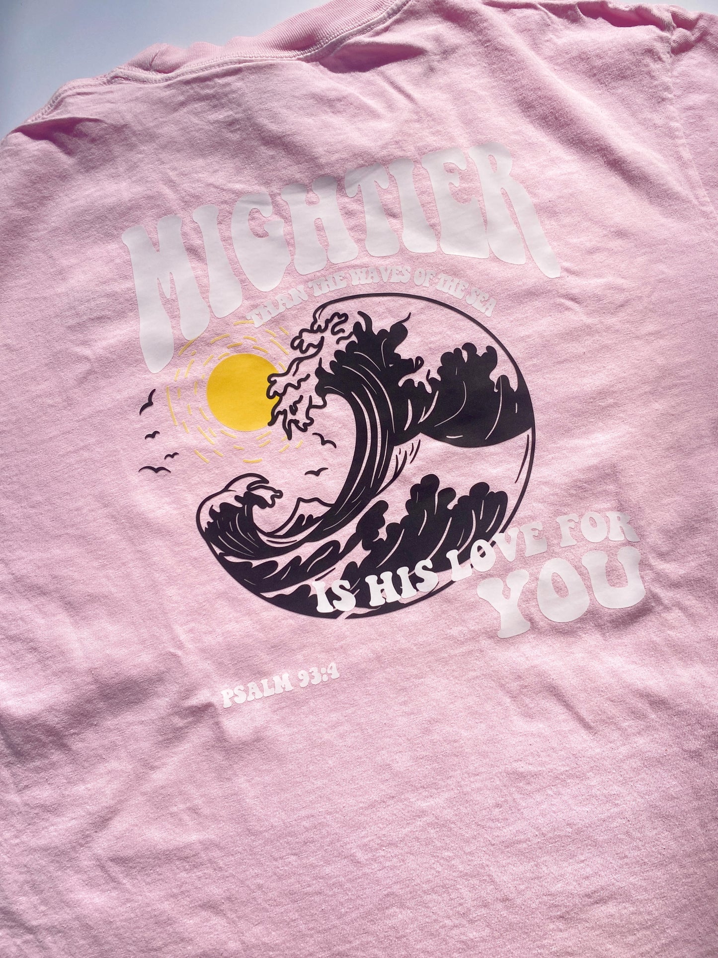 Mightier Beach Unisex T-Shirt Hand Drawn Design