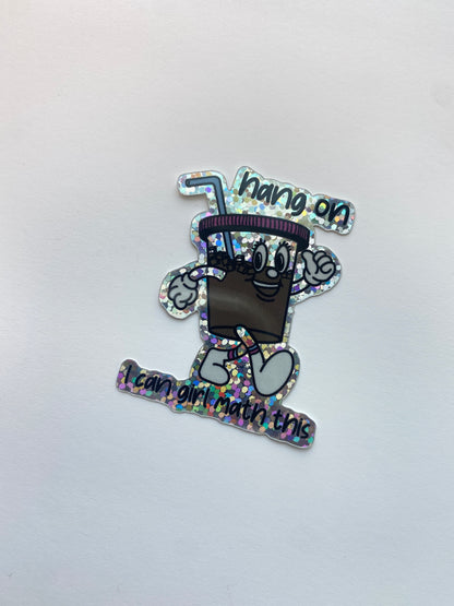 Girl Math Coffee Waterproof Sticker - Sparkly