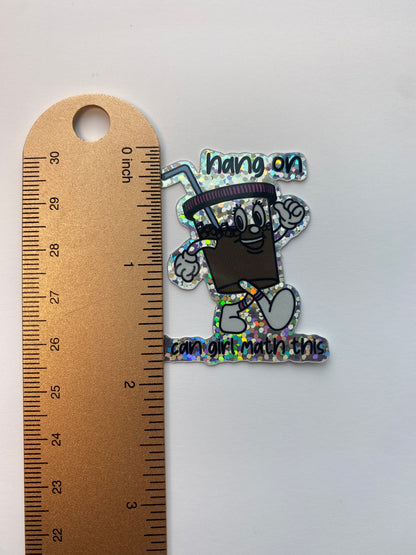 Girl Math Coffee Waterproof Sticker - Sparkly