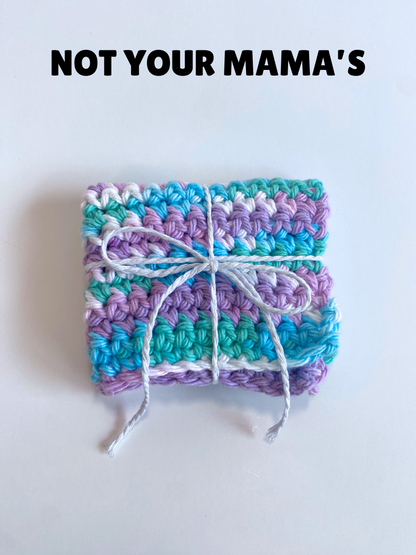 Lavender Ombre Washcloth Singles Mix & Match 100% Cotton Crochet Dish Cloth