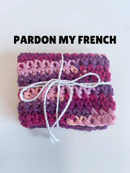 Lavender Ombre Washcloth Singles Mix & Match 100% Cotton Crochet Dish Cloth