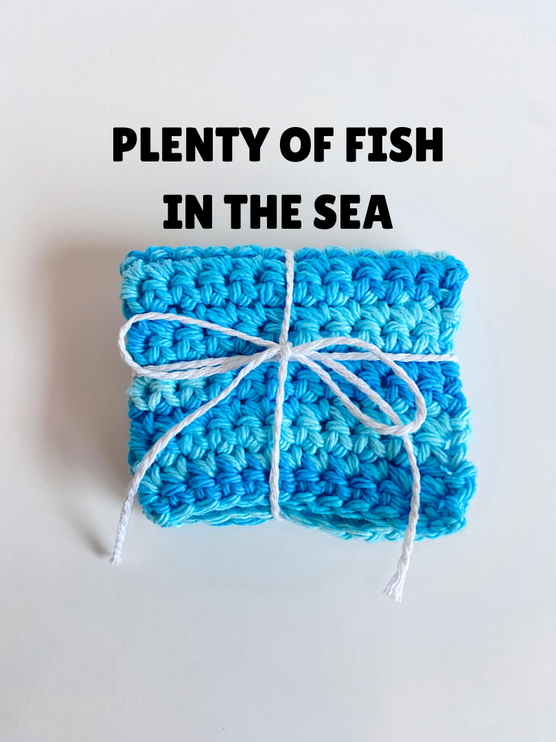 Blue Ombre Washcloth Singles Mix & Match 100% Cotton Crochet Dish Cloth