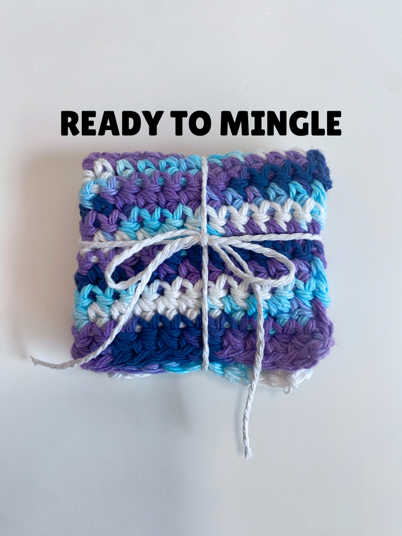 Blue Ombre Washcloth Singles Mix & Match 100% Cotton Crochet Dish Cloth
