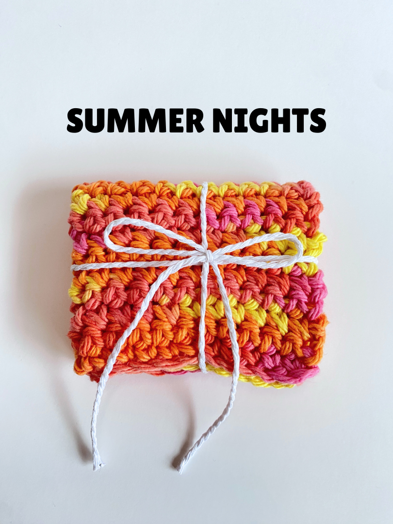 Yellow Bright Ombre Washcloth Singles Mix & Match 100% Cotton Crochet Dish Cloth