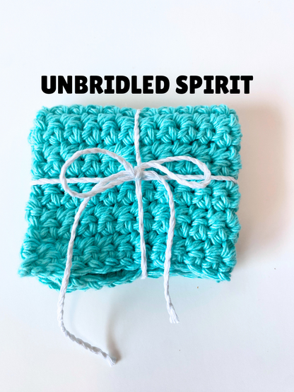 Green Washcloth Solid Singles 100% Cotton Handmade