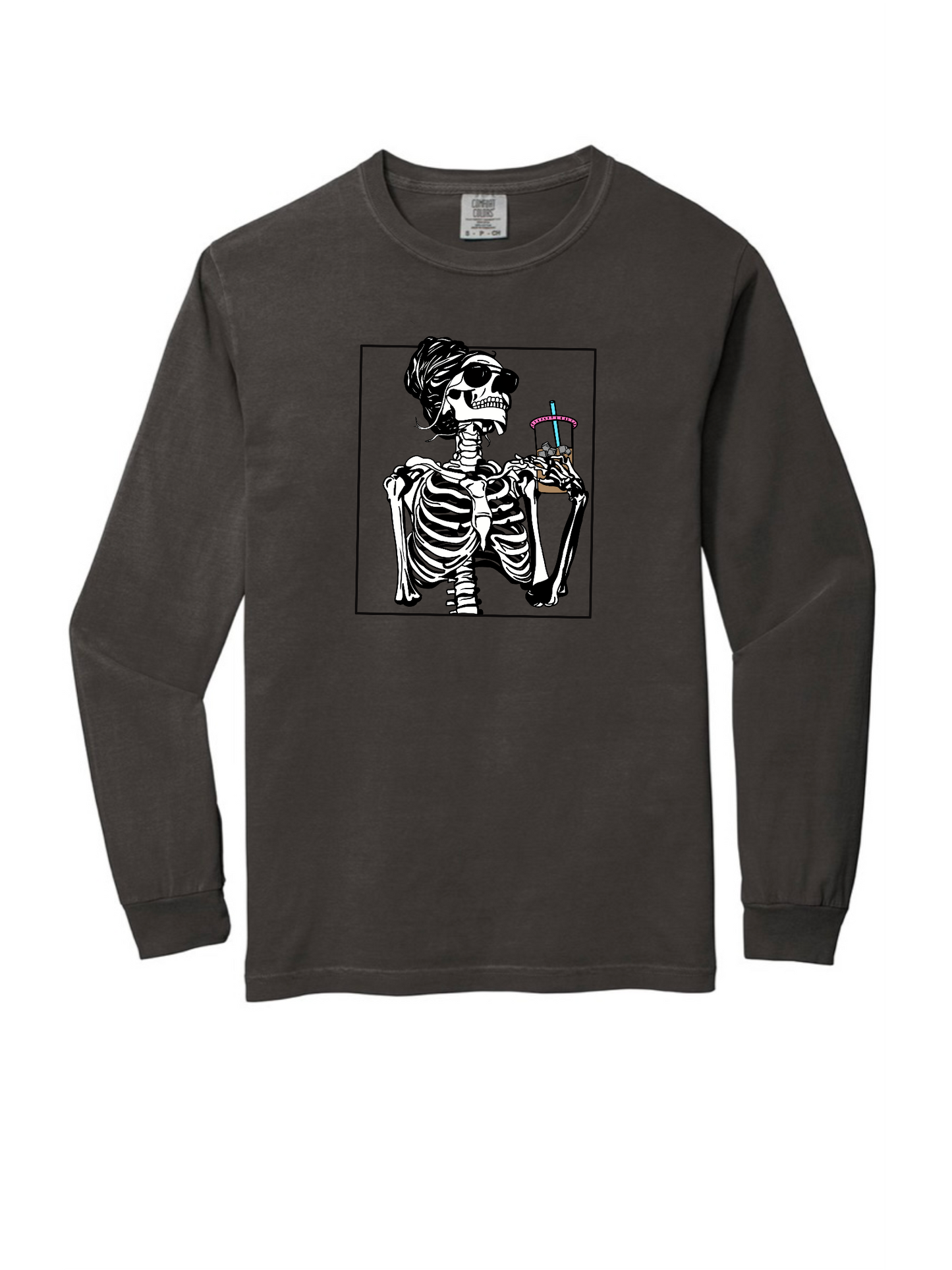 Caffeinated Skelly Long Sleeve T-Shirt